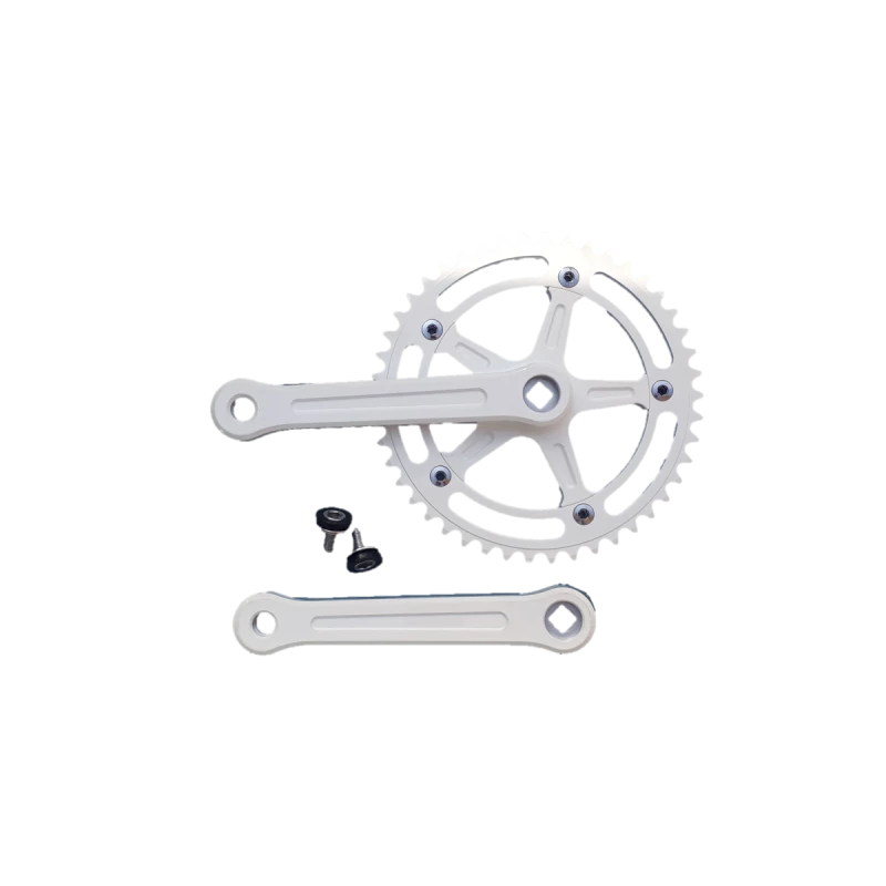 Pedalier Fixie Extra+ Deluxe Mono Plateau 46 Dents 165 Mm Blanc 3 Pedalier Fixie Extra+ Deluxe Mono Plateau 46 Dents 165 Mm Blanc